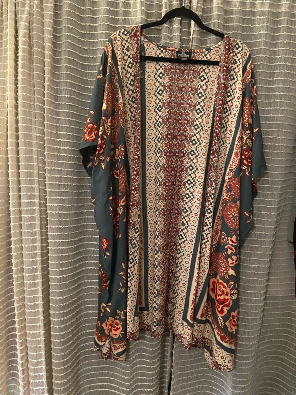 Angie Floral Kimono in Teal, Rust, Cream